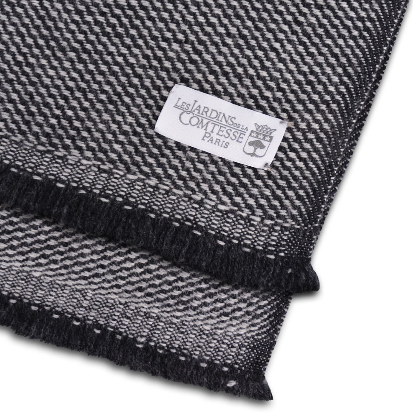 Sciarpa cashmere e lana bicolore Grigio Argentato / Grigio Antracite