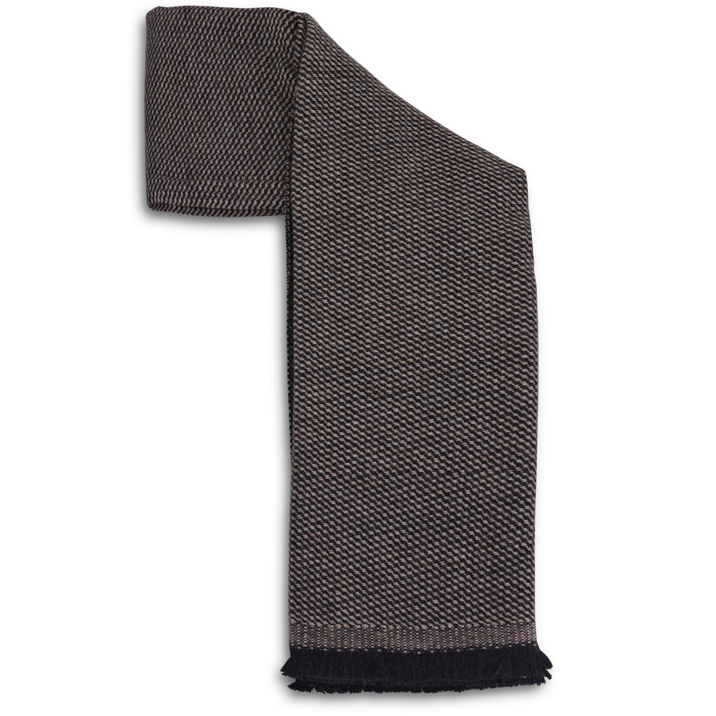 Sciarpa cashmere e lana bicolore Cammello / Grigio Antracite