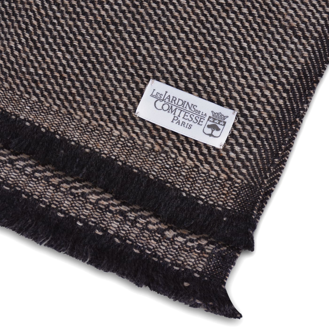Sciarpa cashmere e lana bicolore Cammello / Grigio Antracite