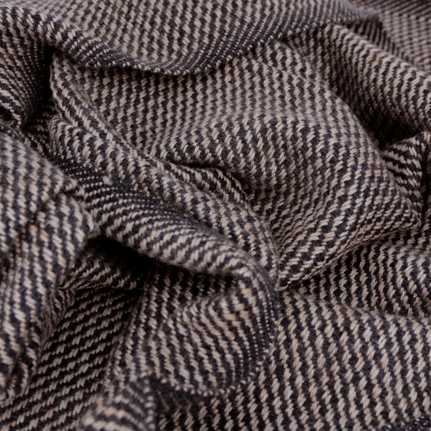 Sciarpa cashmere e lana bicolore Cammello / Grigio Antracite