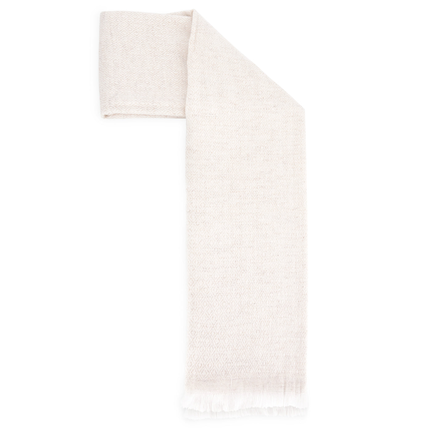 Sciarpa cashmere e lana - Beige Mandorla motivo Diamante