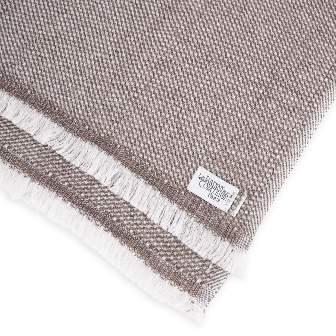 Sciarpa uomo e donna in cashmere e lana 40 x 190 cm - Marrone / Bianco