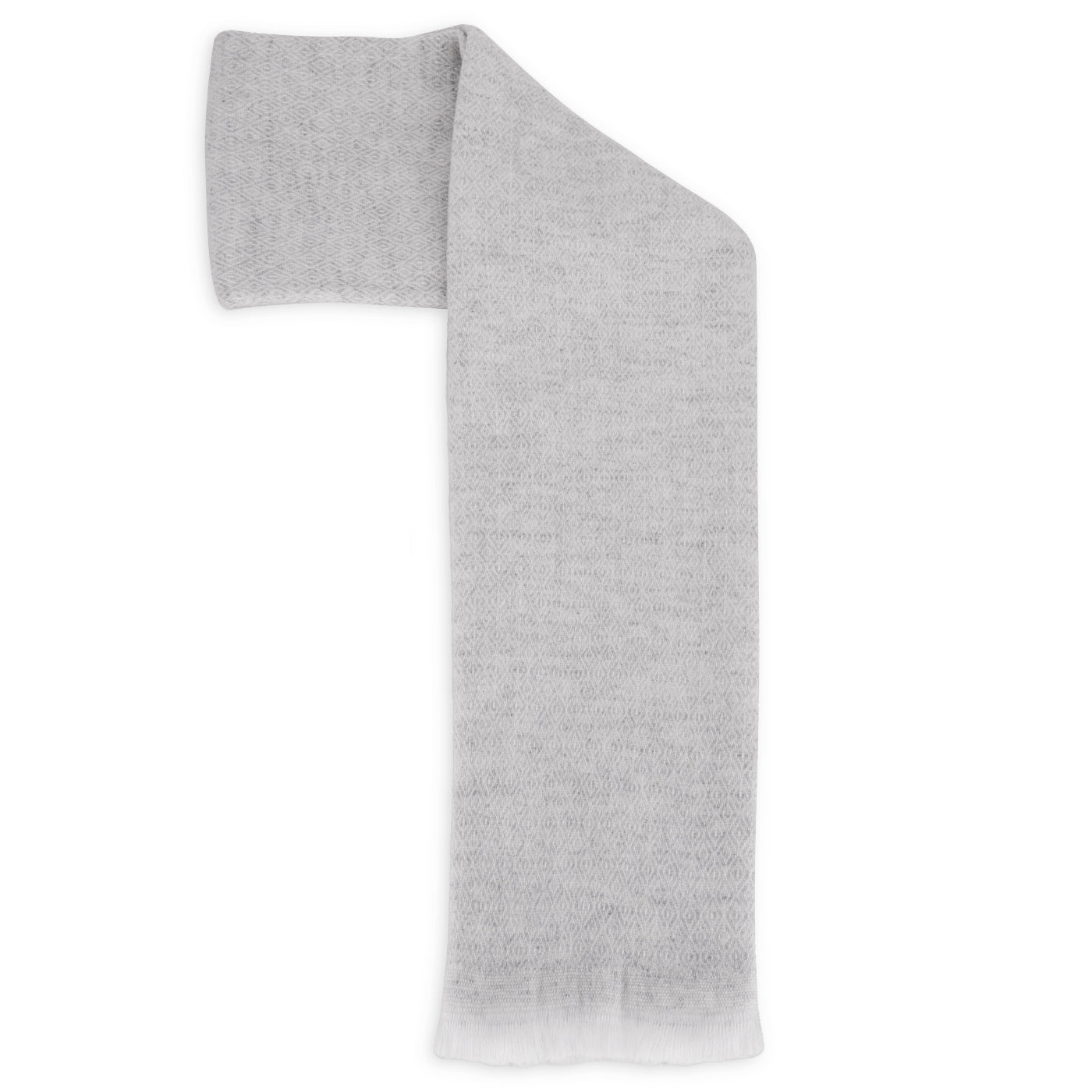 Sciarpa cashmere e lana - Grigio Argentato motivo Diamante