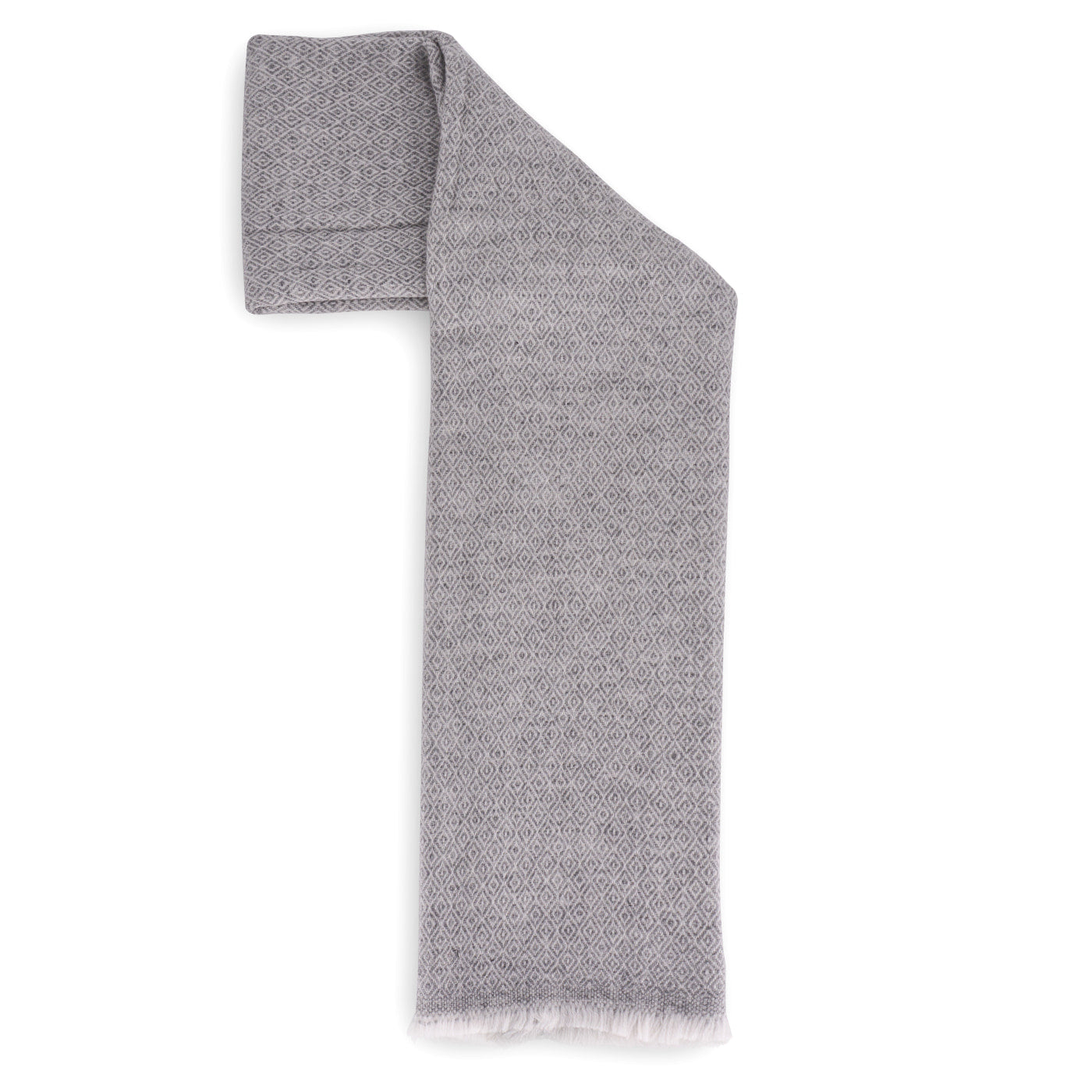 Sciarpa cashmere e lana - Grigio Topo motivo Diamante