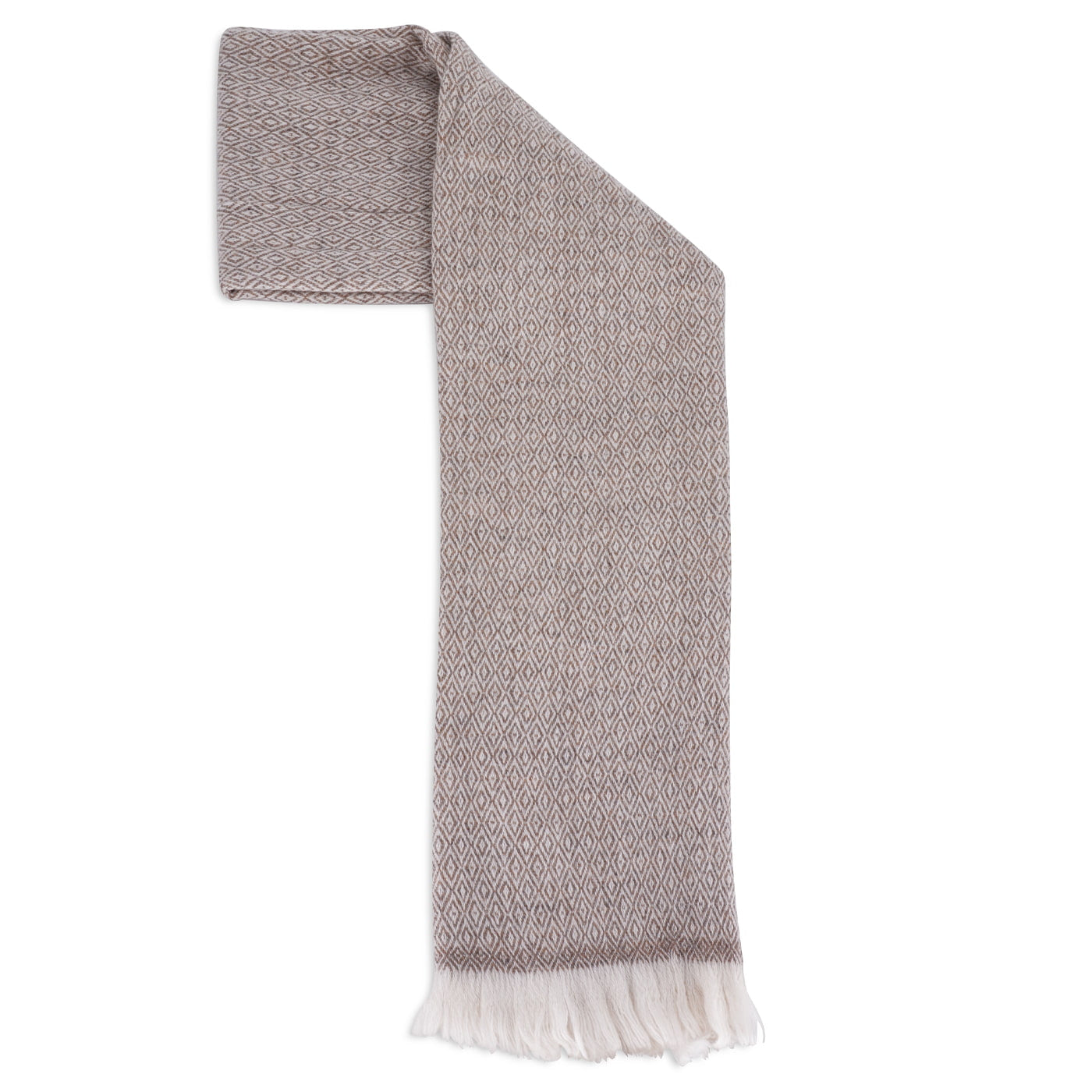 Sciarpa cashmere e lana - Marrone Glassato motivo Diamante