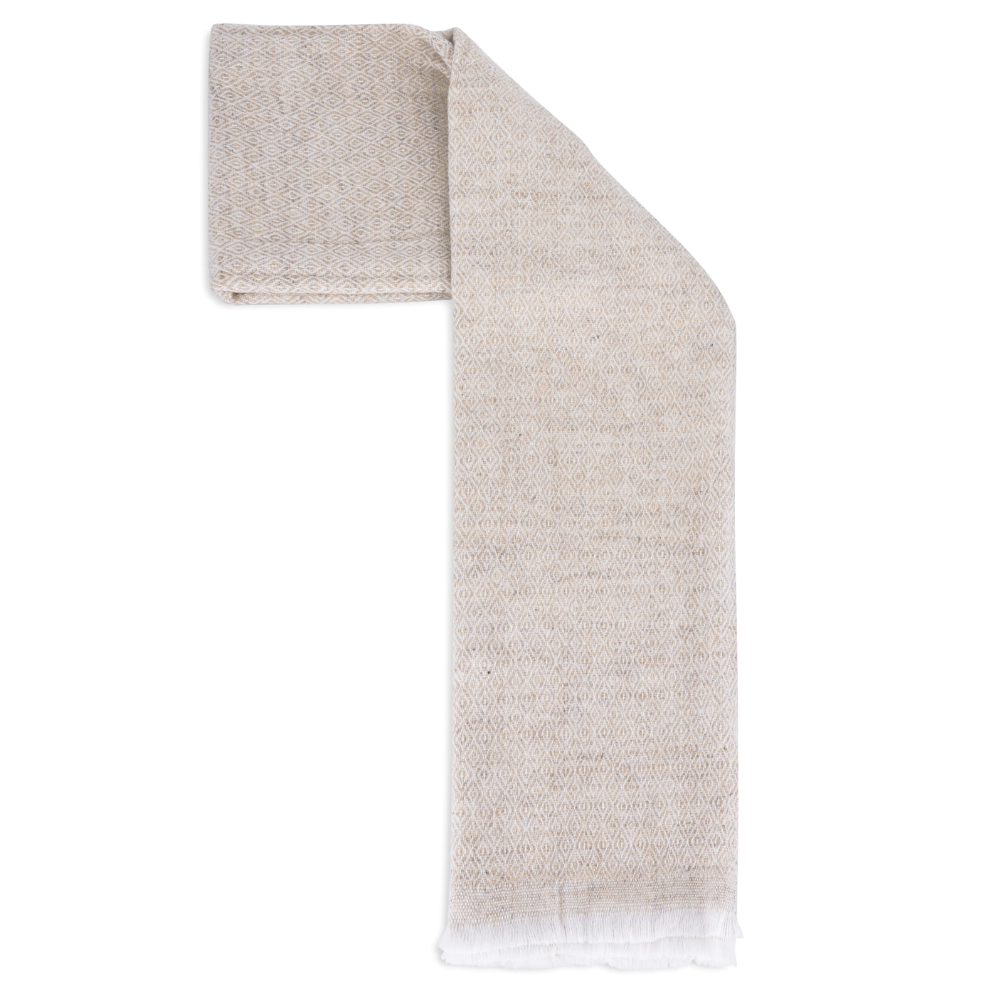 Sciarpa cashmere e lana - Camello motivo Diamante