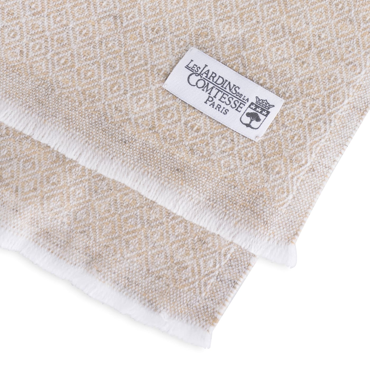 Sciarpa cashmere e lana - Camello motivo Diamante