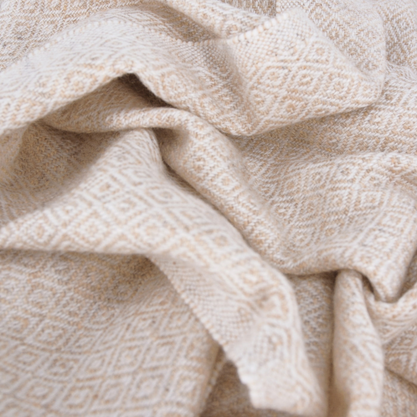 Sciarpa cashmere e lana - Camello motivo Diamante