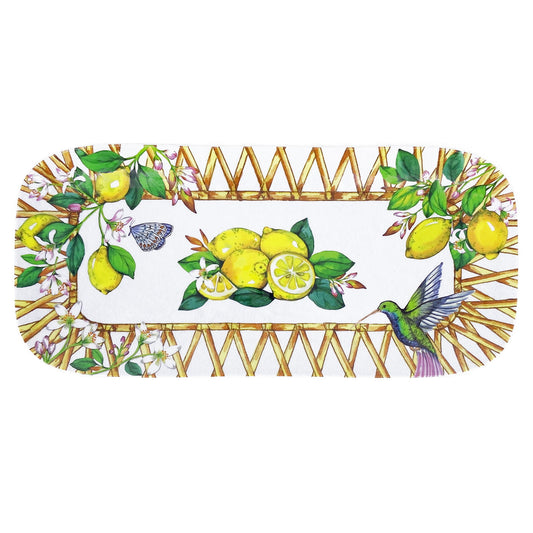 Vassoio longo rettangolare in melamina limone - 37,5 cm