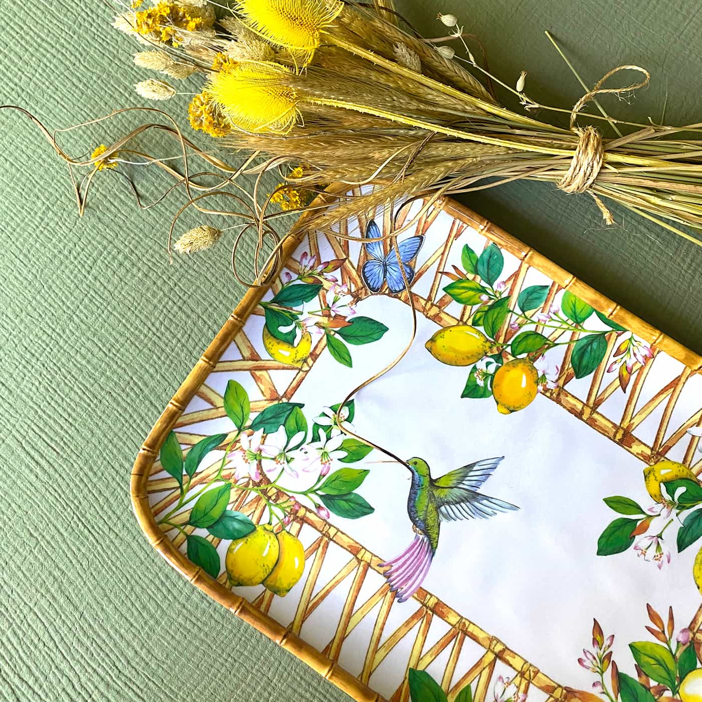 Vassoio rettangolare in melamina limone - 45 x 32 cm