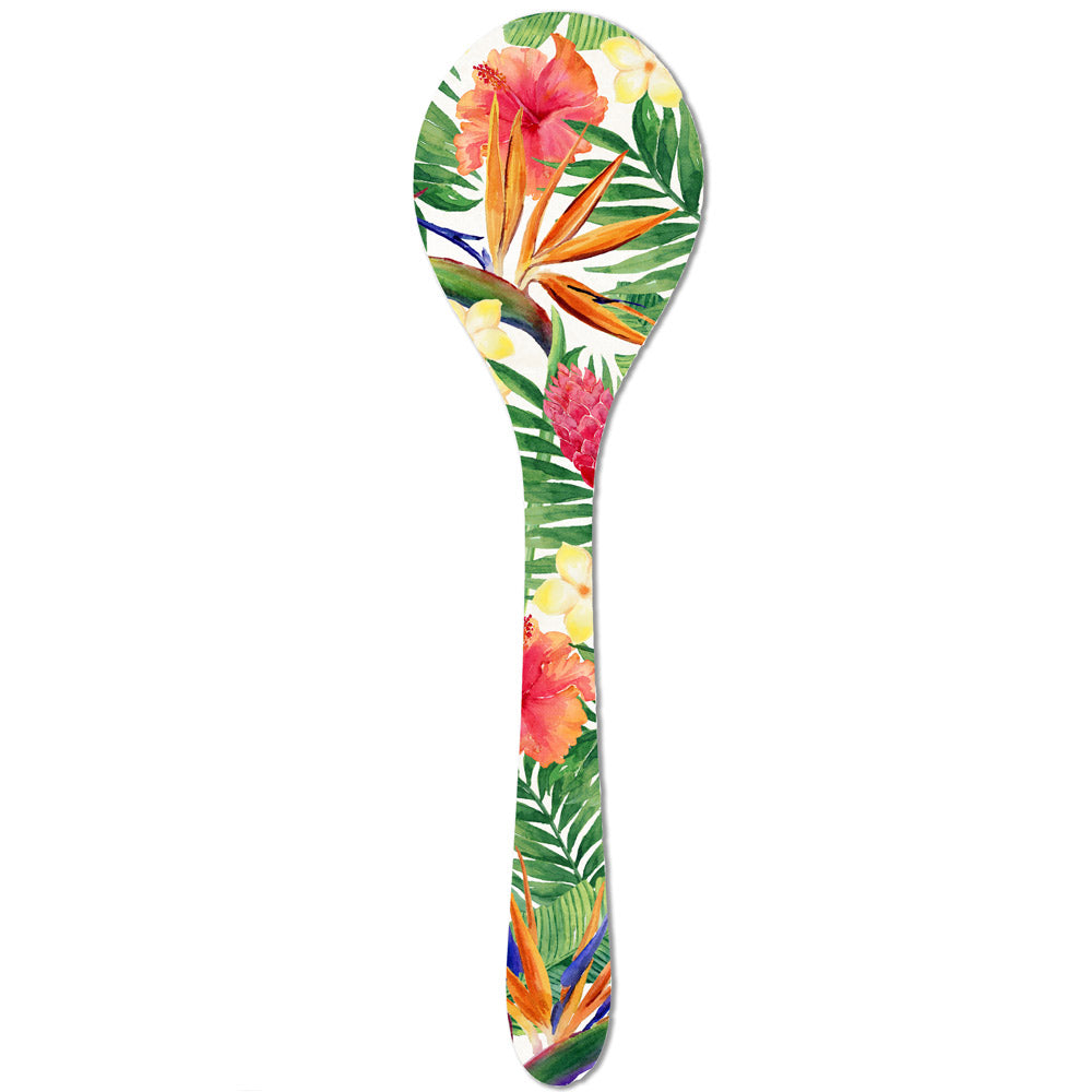 Coppia posate per insalata in melamina fiori - 33 cm