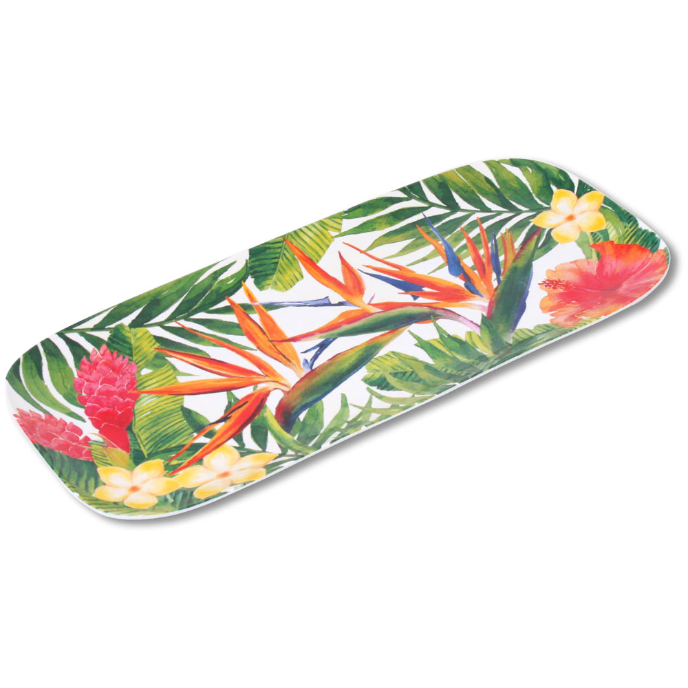 Vassoio lungo Rettangolare pura melamina fiori - 37,5 cm
