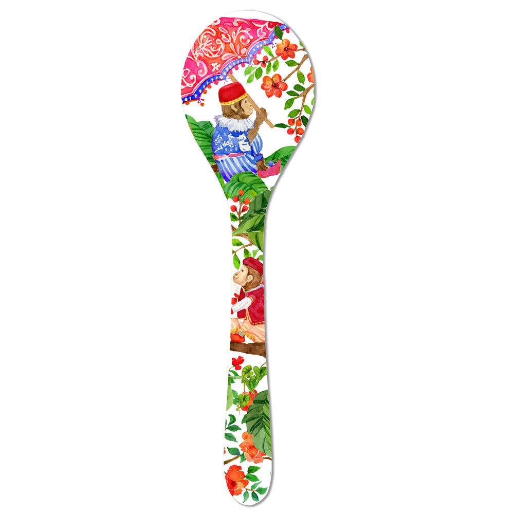 Coppia posate per insalata in melamina scimmie - 33 cm