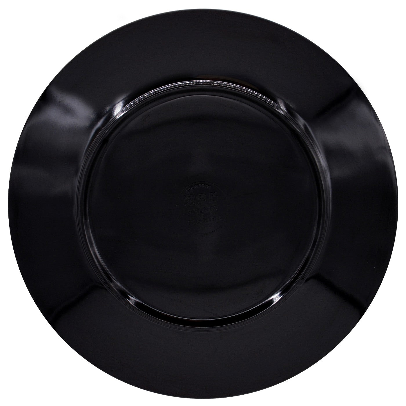 Piatto piano in pura melamina nero - Ø 28 cm
