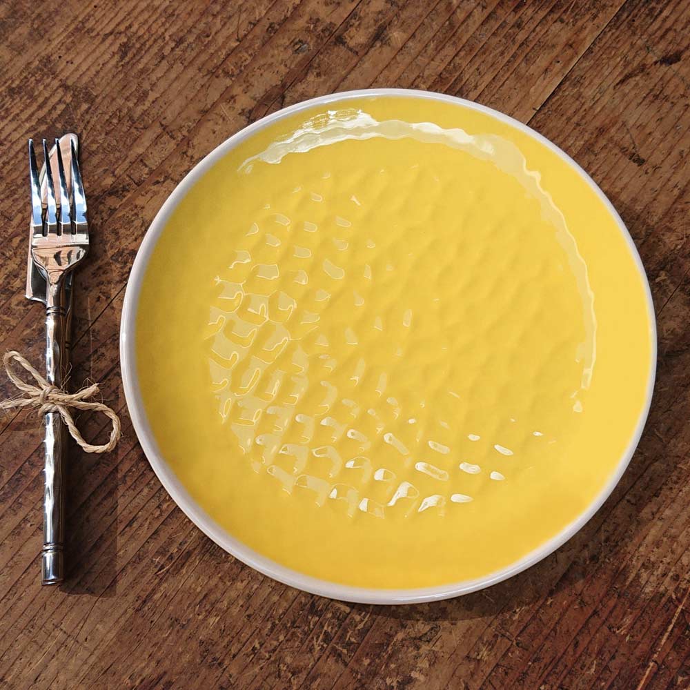 Piatto piccolo 23 cm in melamina quasi infrangibile – Giallo. 2 pezzi