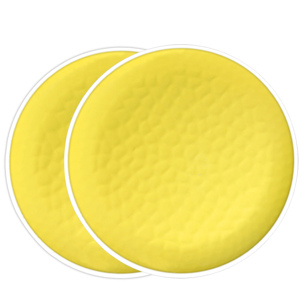 Piatto piccolo 23 cm in melamina quasi infrangibile – Giallo. 2 pezzi
