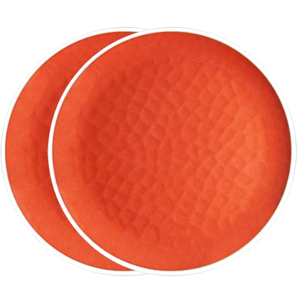 Piatto Piano Grande 27 cm in melamina quasi infrangibile – Rosso. 2 pezzi