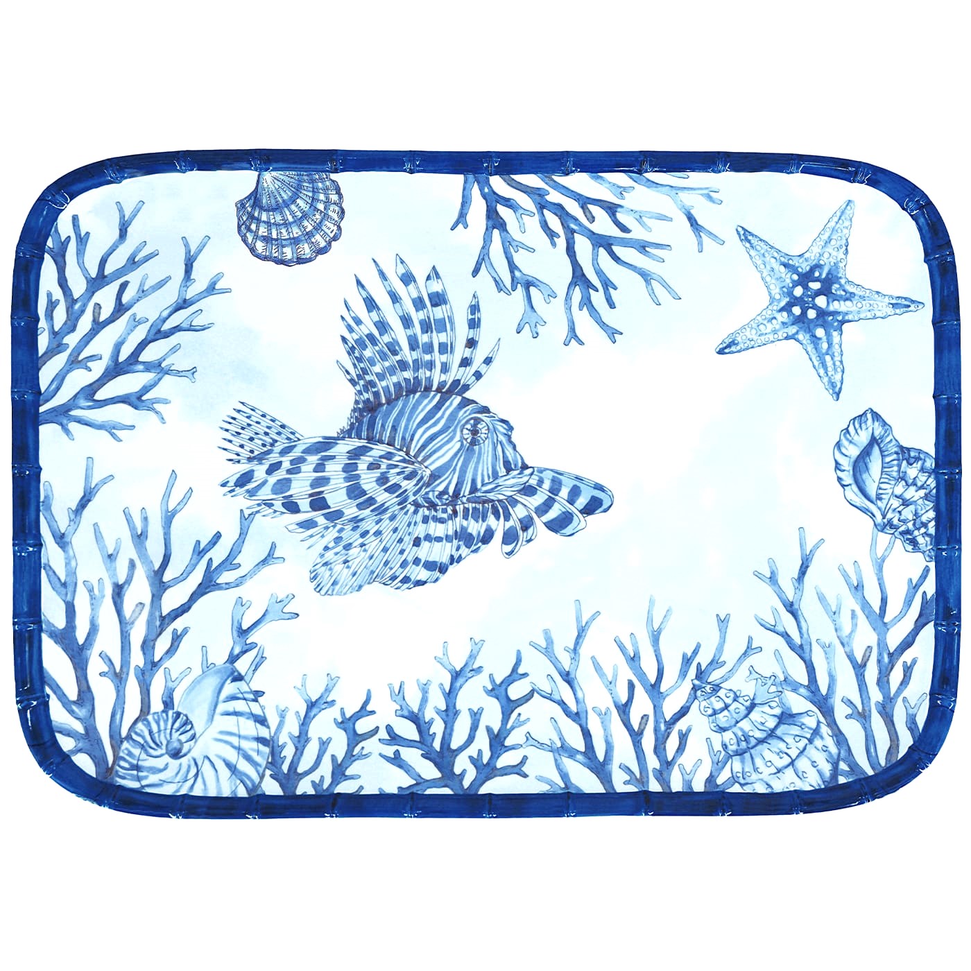 Vassoio rettangolare grande in melamina corallo - 45 x 32 cm