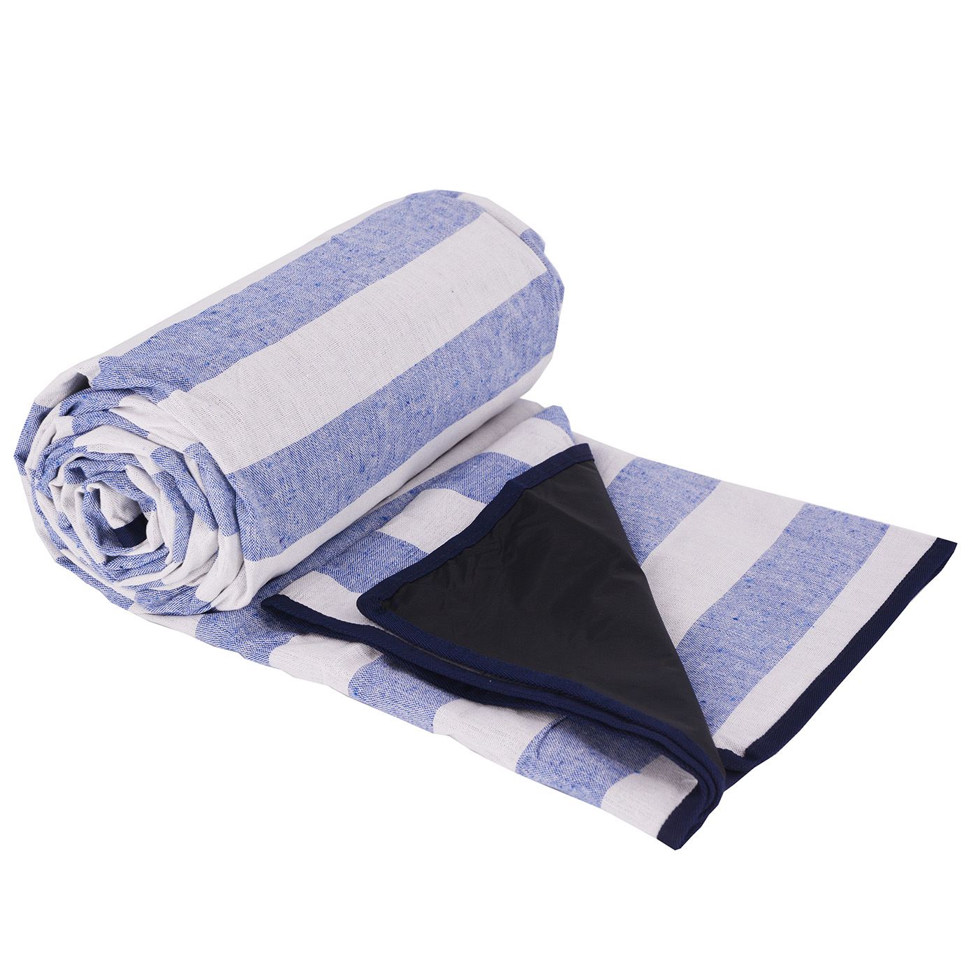 Tovaglia da picnic impermeabile blu cielo e bianco (140 x 140 cm)