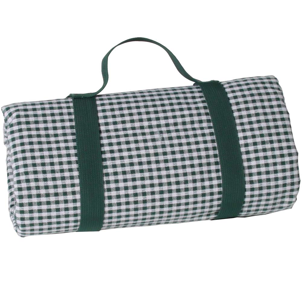 Grande tovaglia da picnic a piccoli quadri verde scuro (280 x 140 cm)