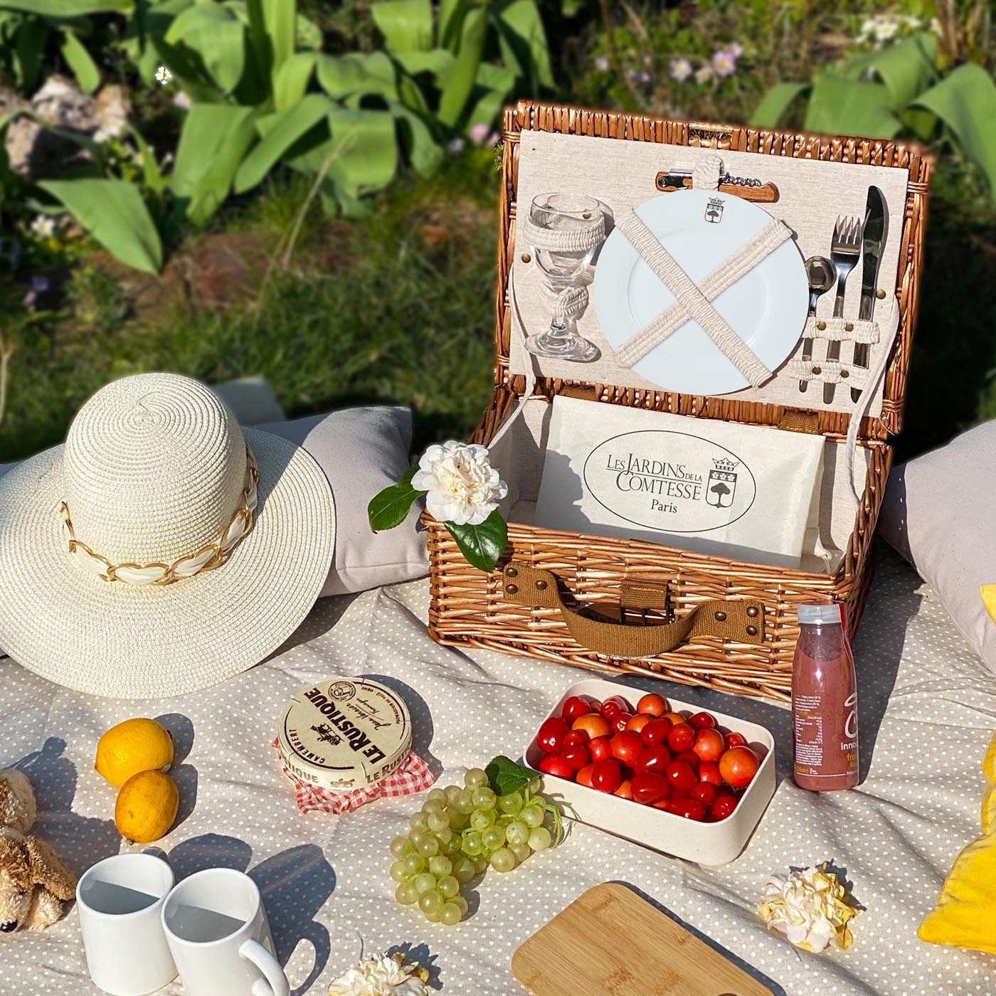 Cestino da picnic 1 persona "Solo" tessuto Lin