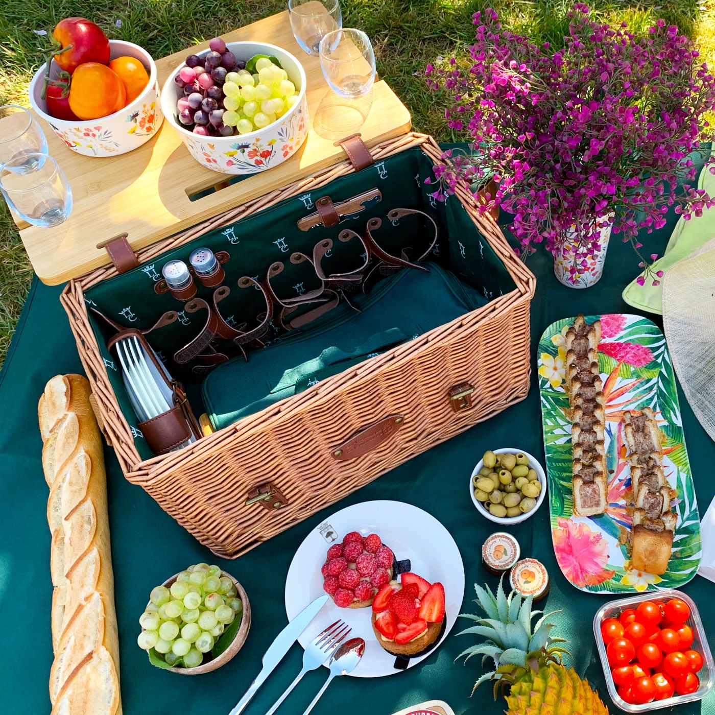 Cestino da picnic in cuoio Saint-honoré - 4 persone