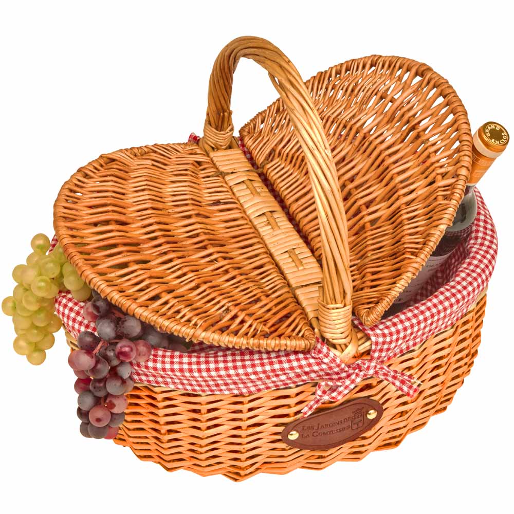 Cestino in vimini Campagne vichy rosso