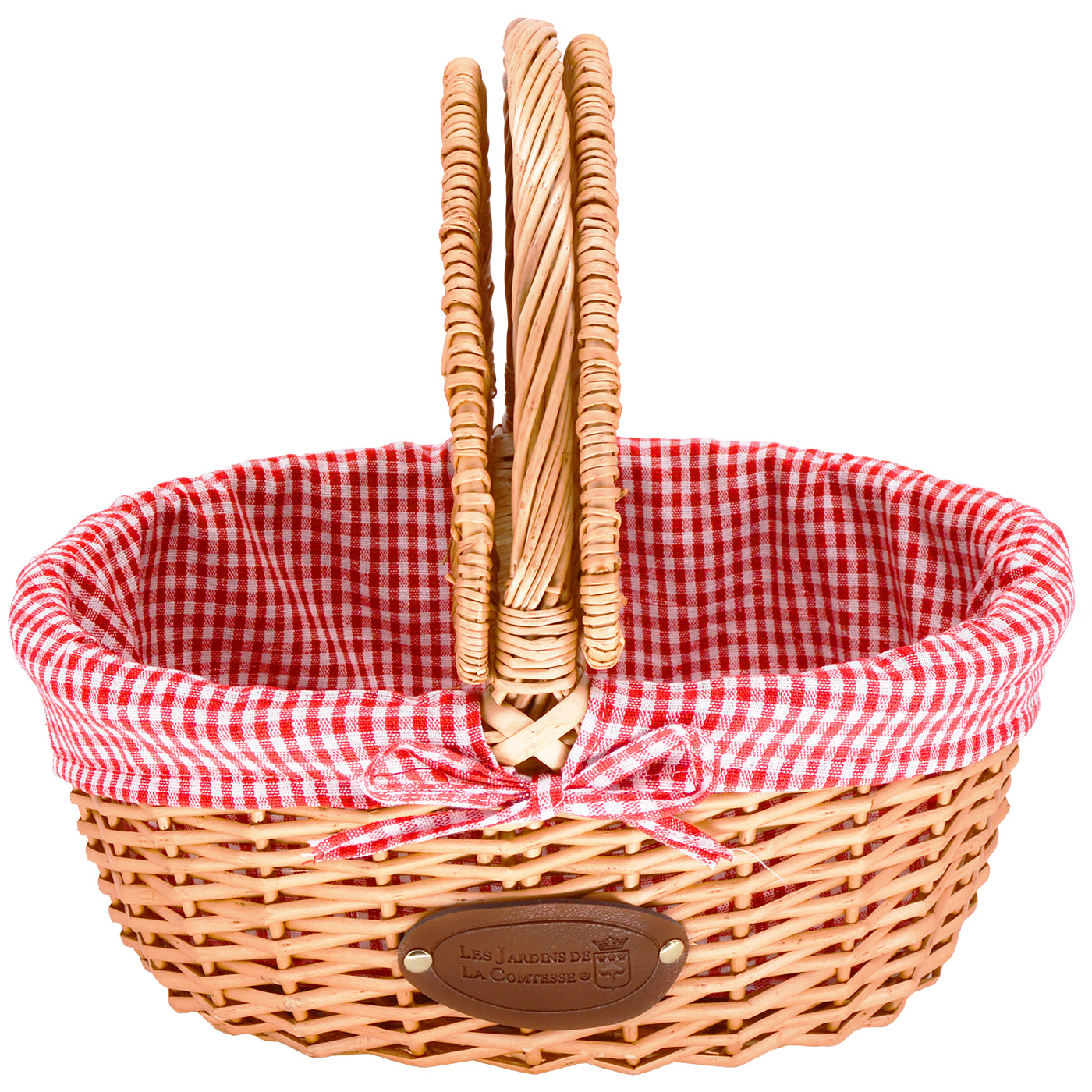 Cestino in vimini Campagne vichy rosso
