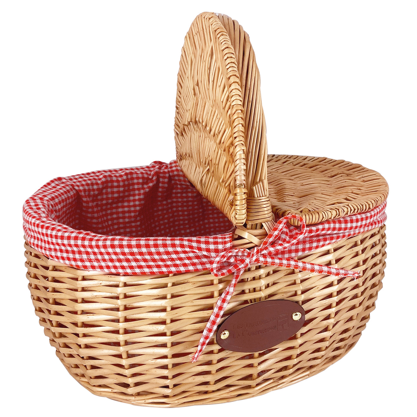 Cestino in vimini Campagne vichy rosso