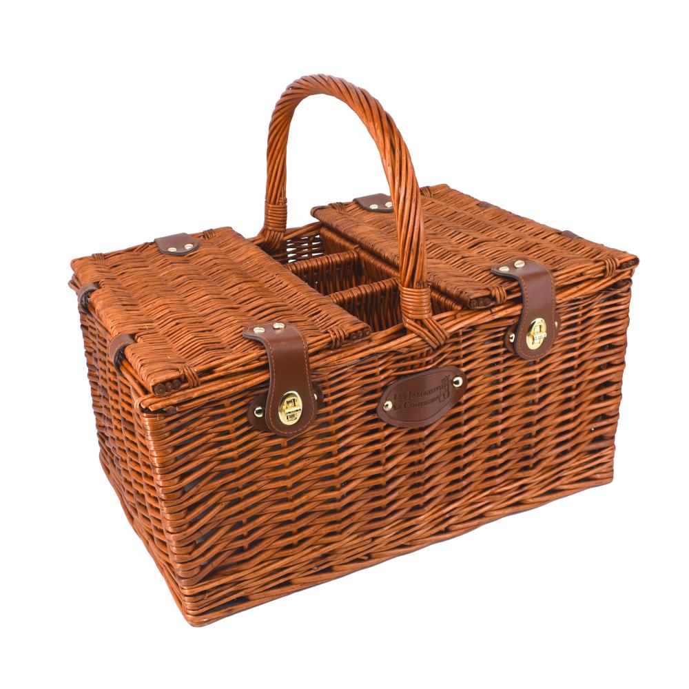 Cestino da picnic "Saint-Germain" - quadri bianchi e blu - 4 persone