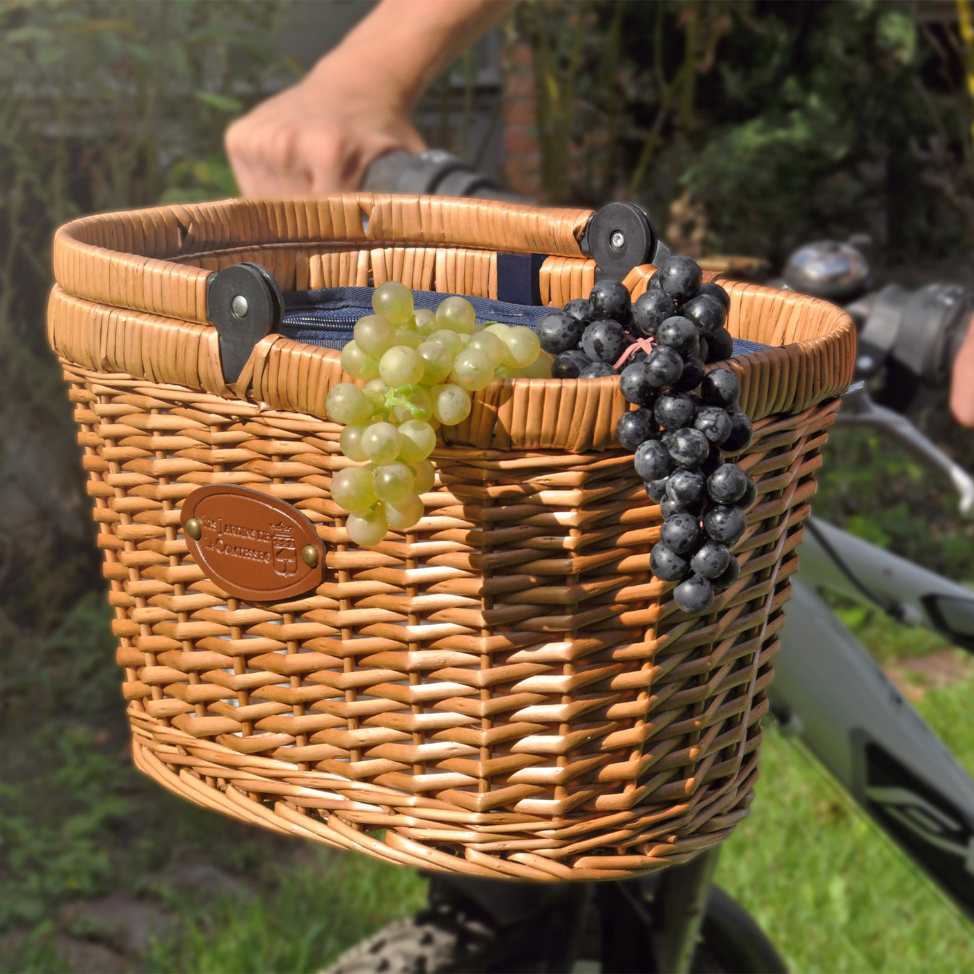 Cestino isotermico da bici Chantilly blu in vimini