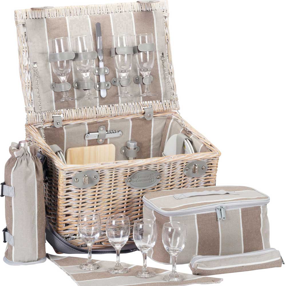 Cestino Da Picnic Casa.pro Per 2 Persone - Valigia In Vimini, Set Completo Con Stoviglie E Borsa Termica - Foto 2