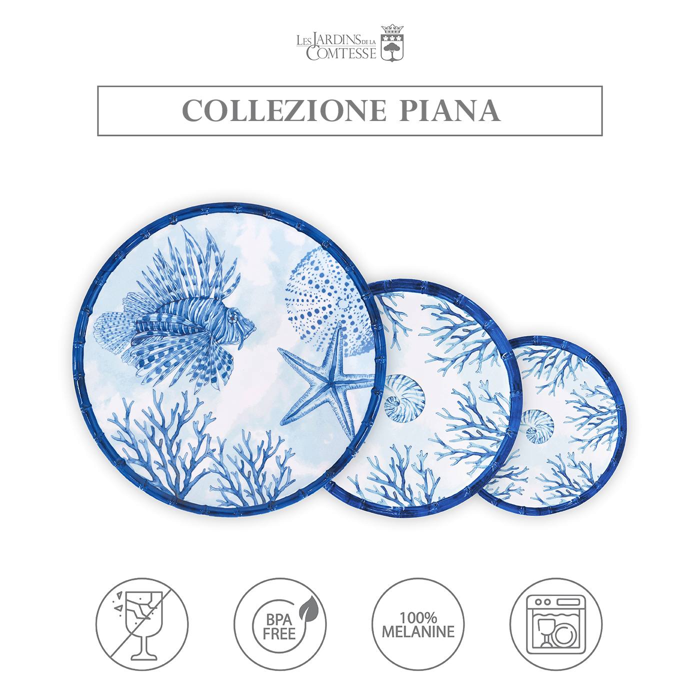 Piatto grande in melamina corallo - Ø 28 cm