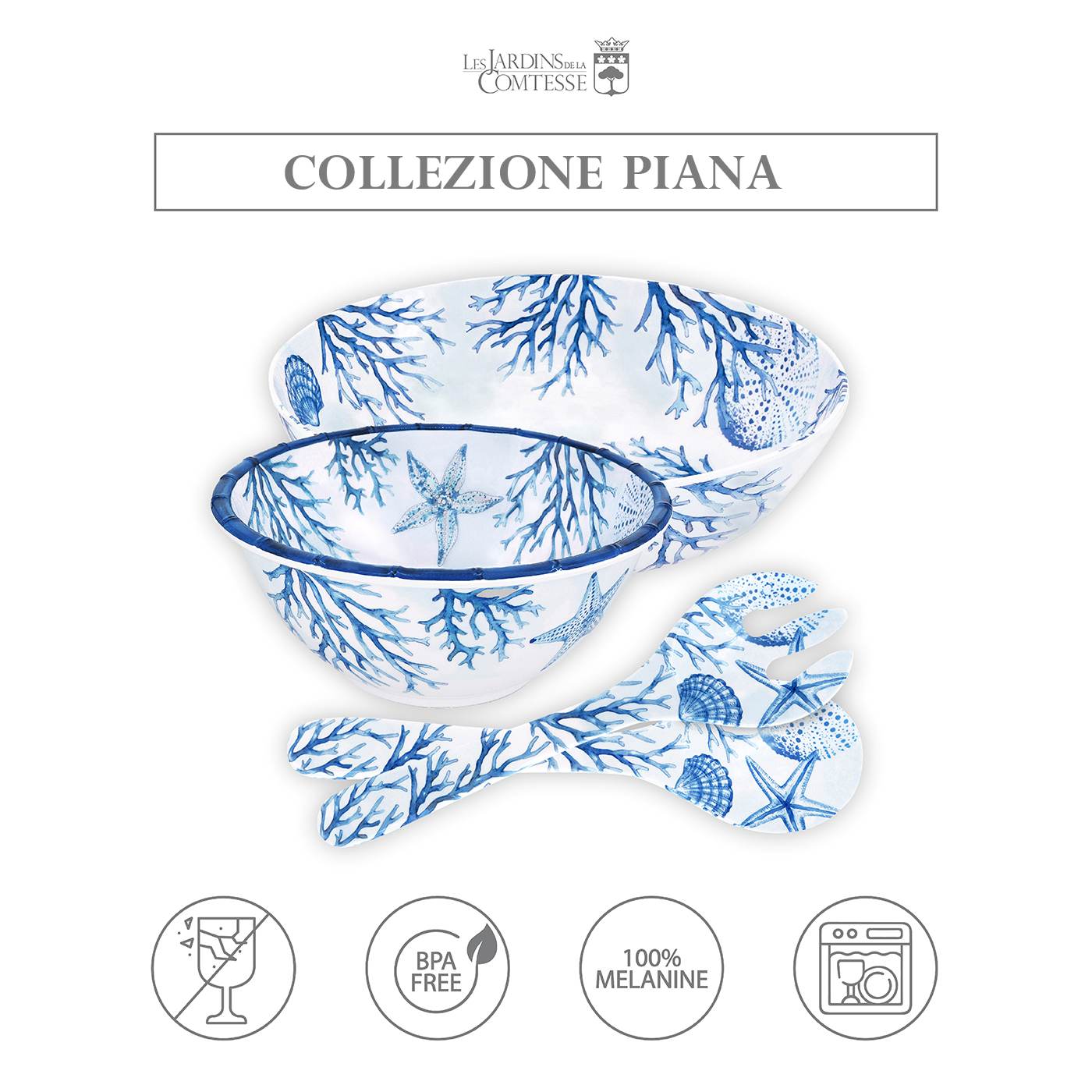 Insalatiera grande in melamina corallo - Ø 31 cm