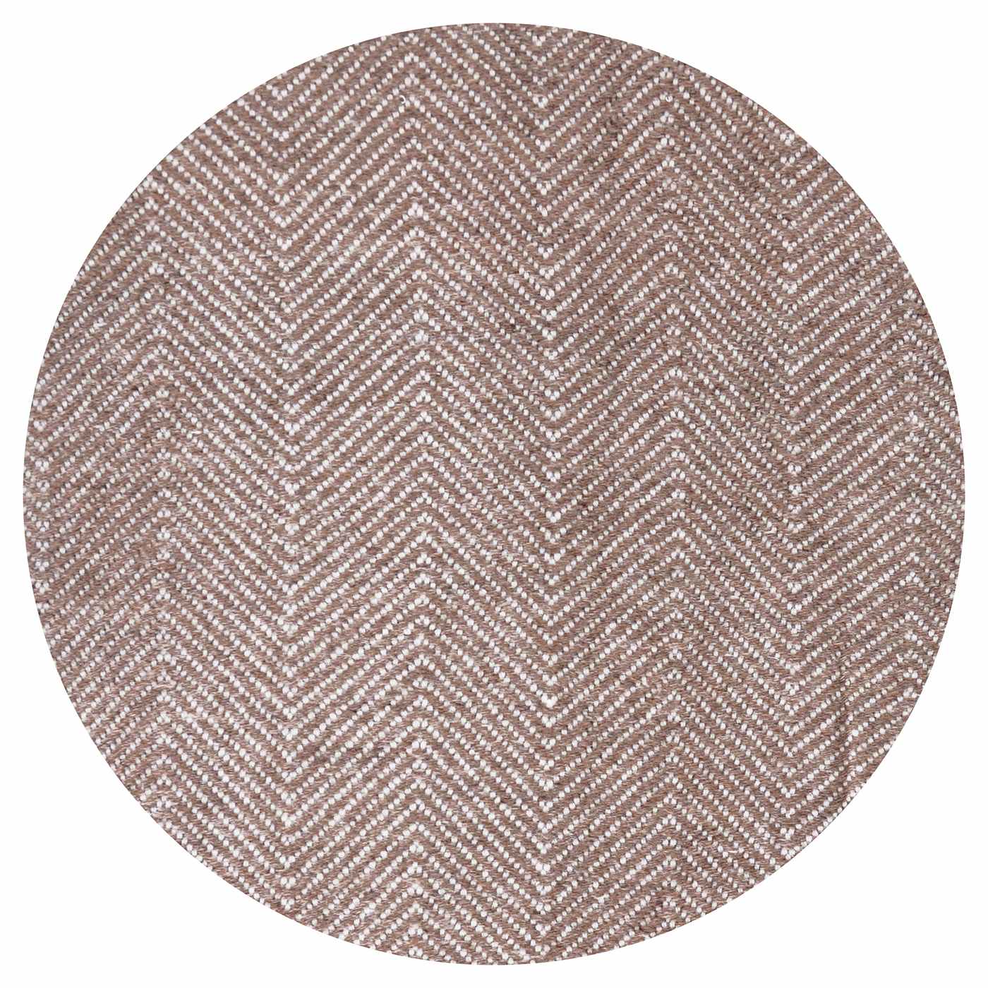 Plaid lana marrone glassato e avorio grande chevron - 130 x 200 cm