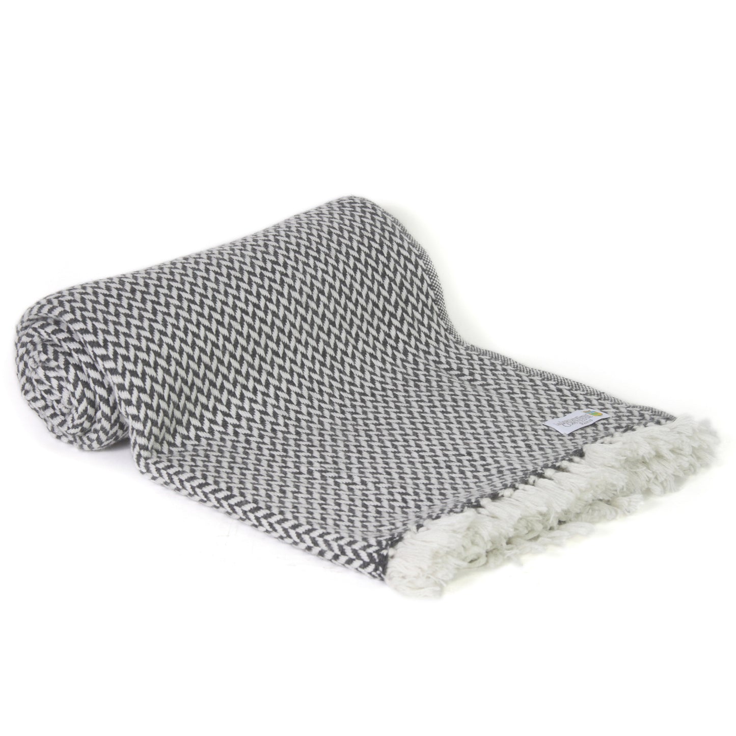 Plaid comfort cashmere e lana, motivo chevron piccolo Grigio Antracite