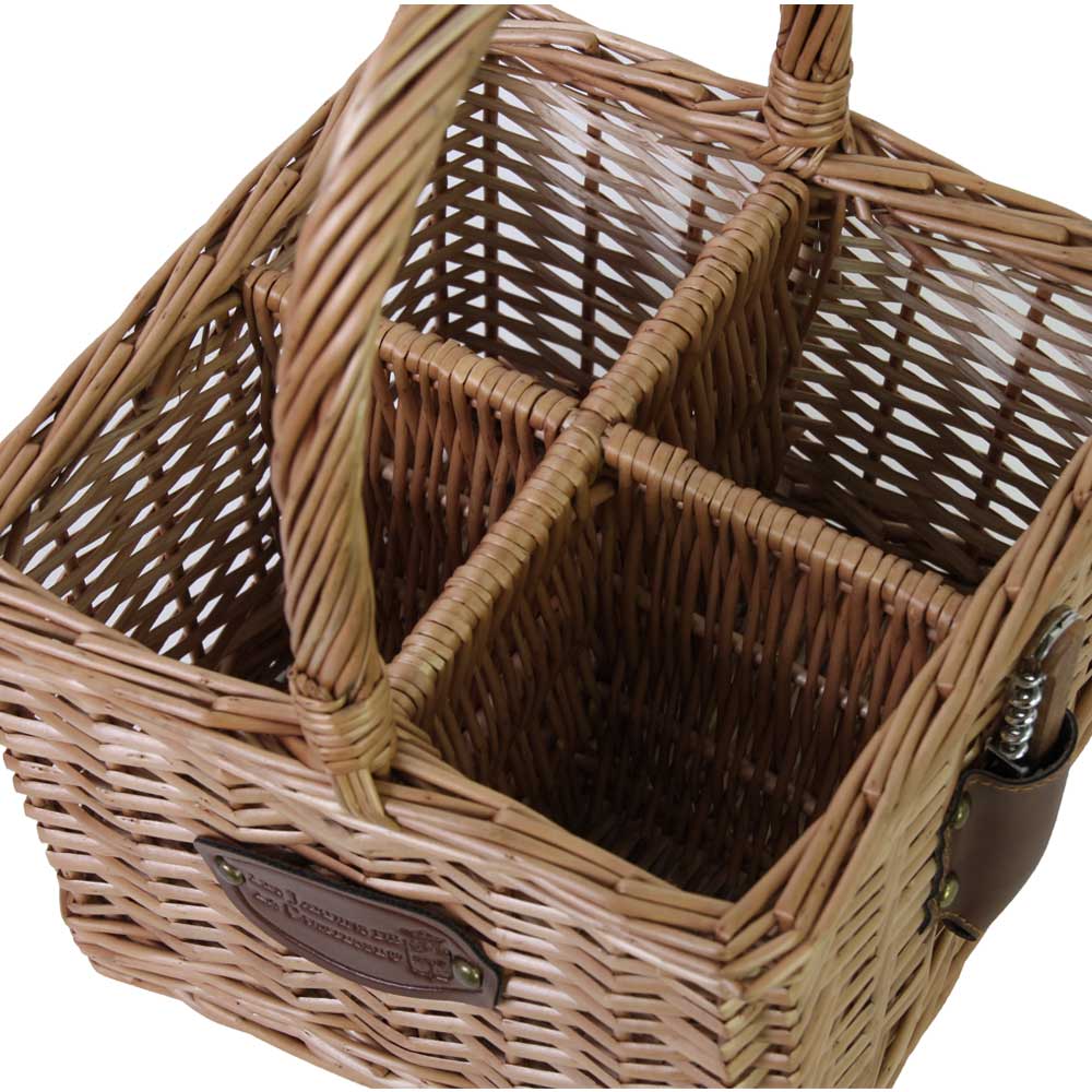 Cesto per bottiglie in vimini - 4 griglie