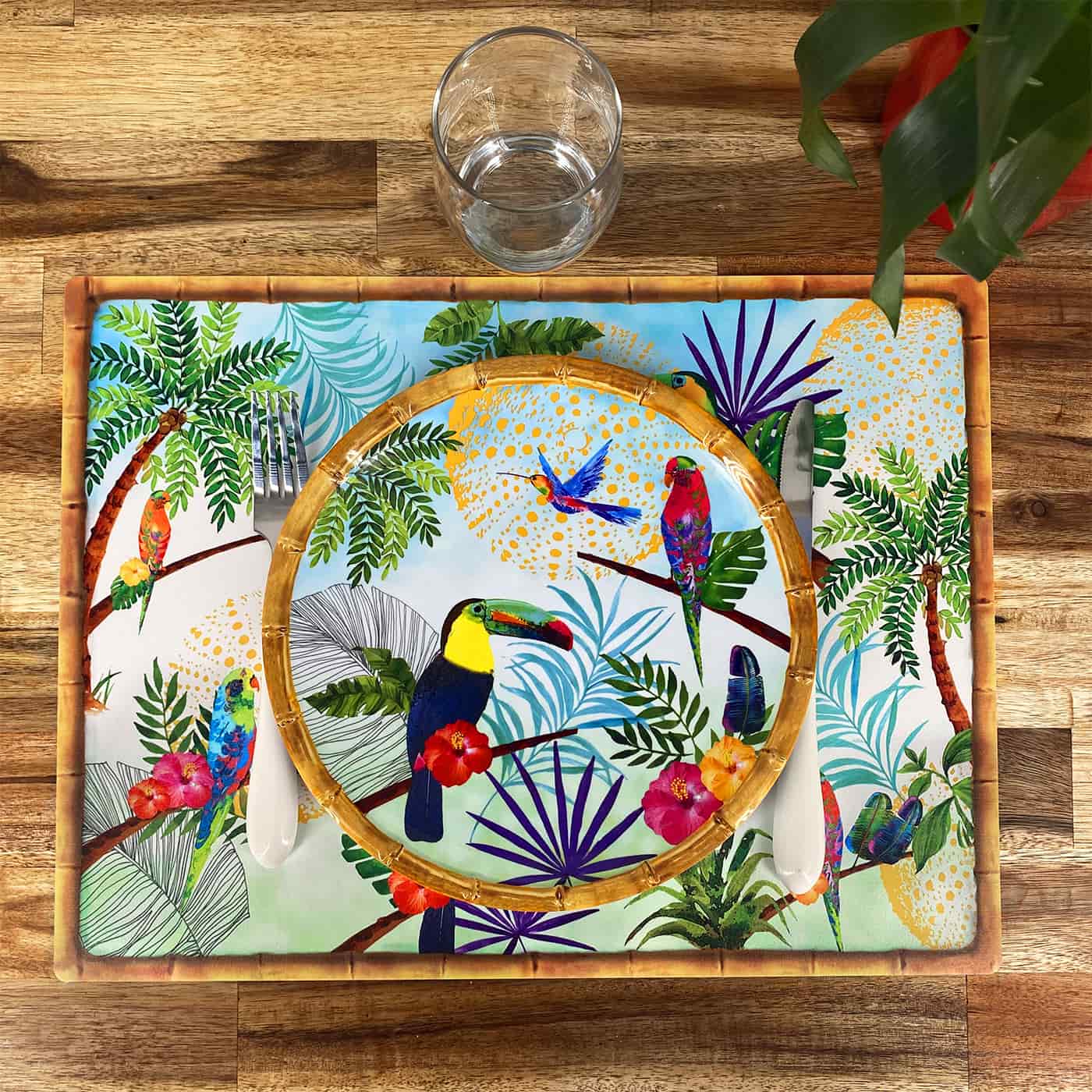 Tovaglietta (40 x 30 cm) con tucani - Set di 6
