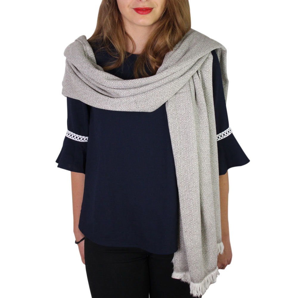 Stola/pashmina donna Marrone Glassato motivo Diamante