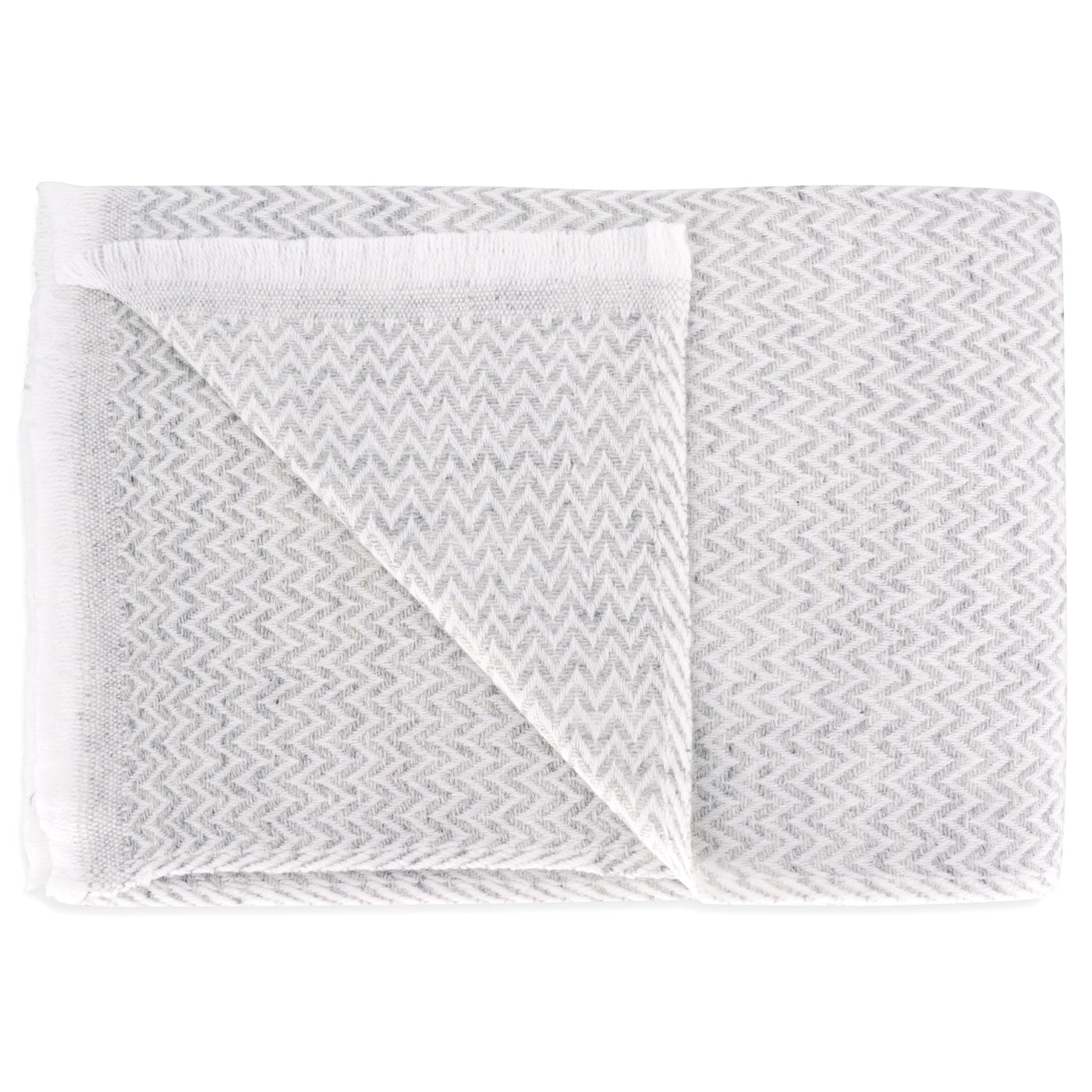 Stola/pashmina con piccoli motivi a spina di pesce Grigio Argentato