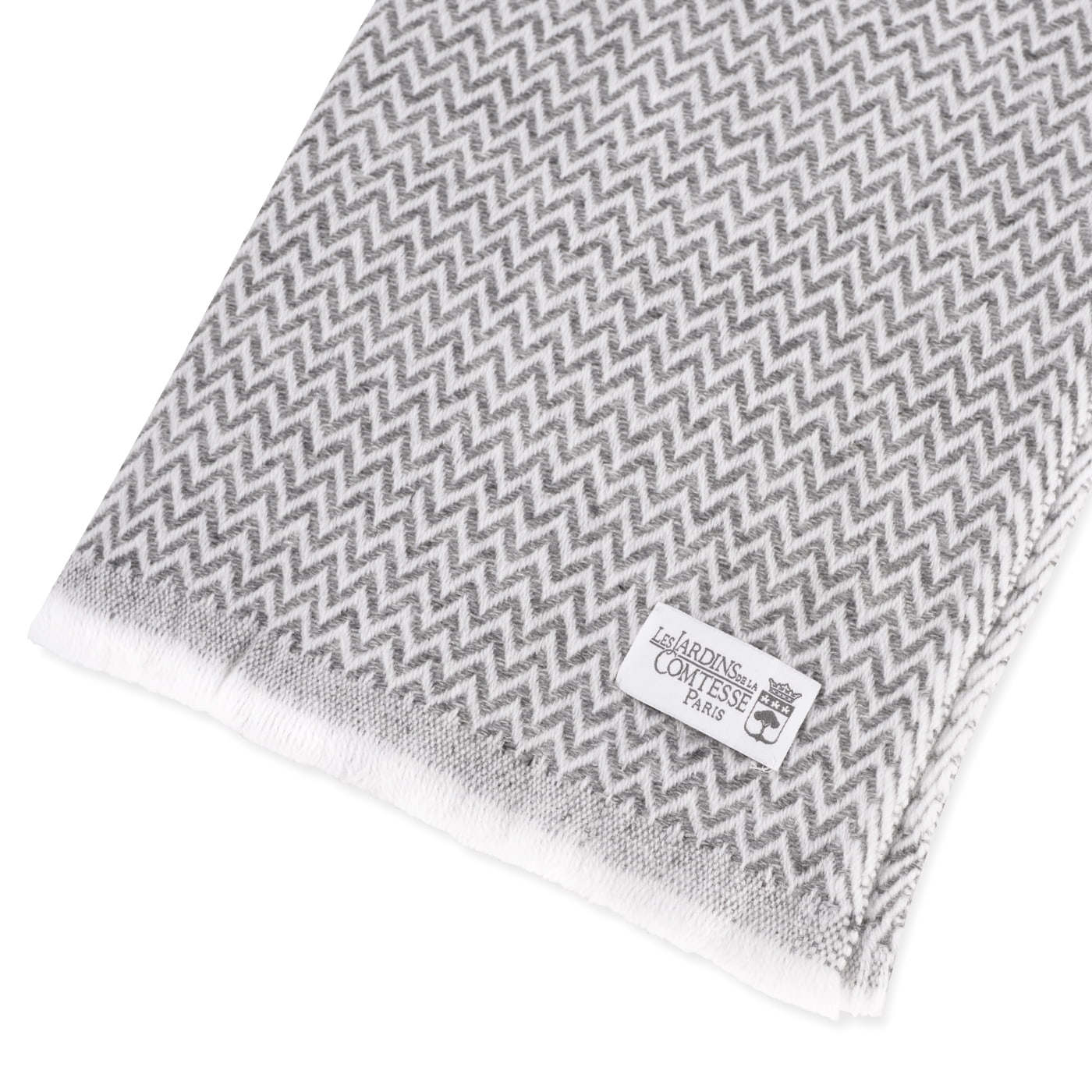 Stola/pashmina con piccoli motivi a spina di pesce Grigio Topo