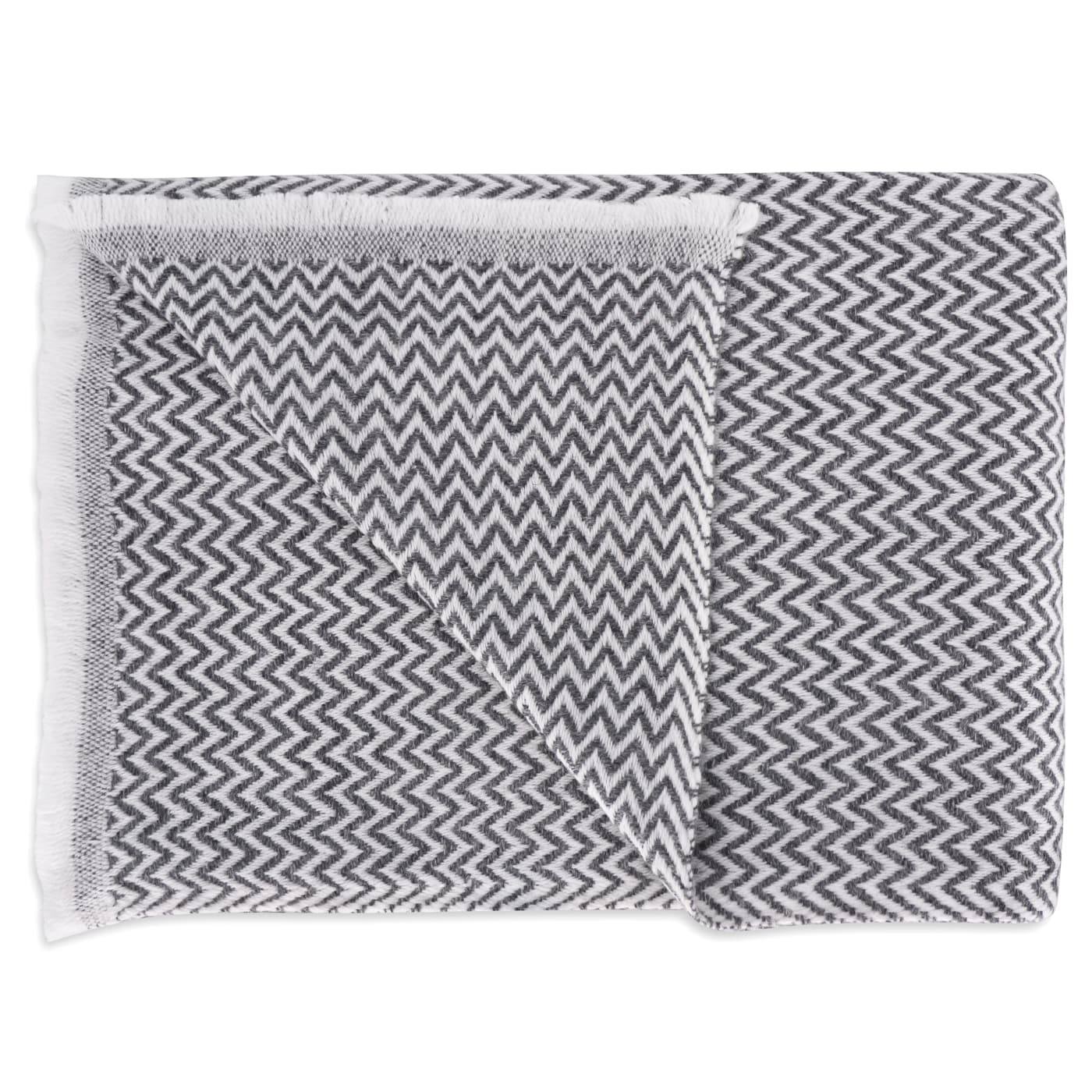 Stola/pashmina con piccoli motivi a spina di pesce Grigio Antracite