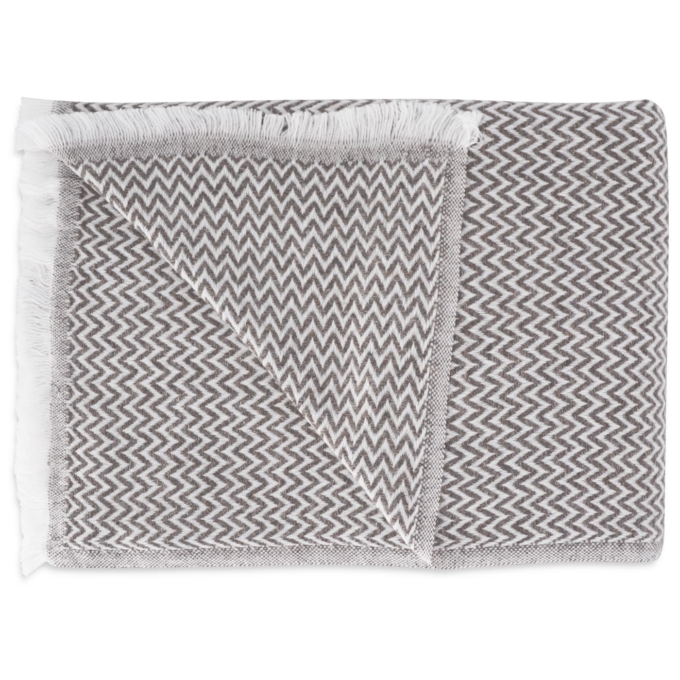 Stola/pashmina con piccoli motivi a spina di pesce Marrone Glassato