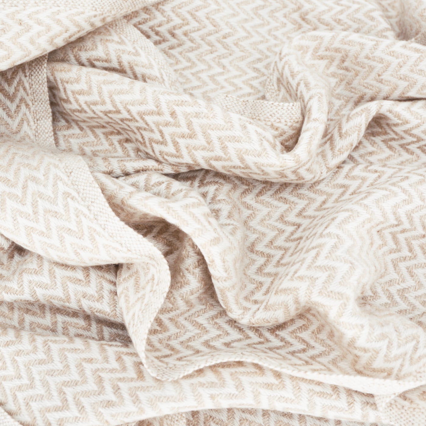 Stola/pashmina con piccoli motivi a spina di pesce Cammello