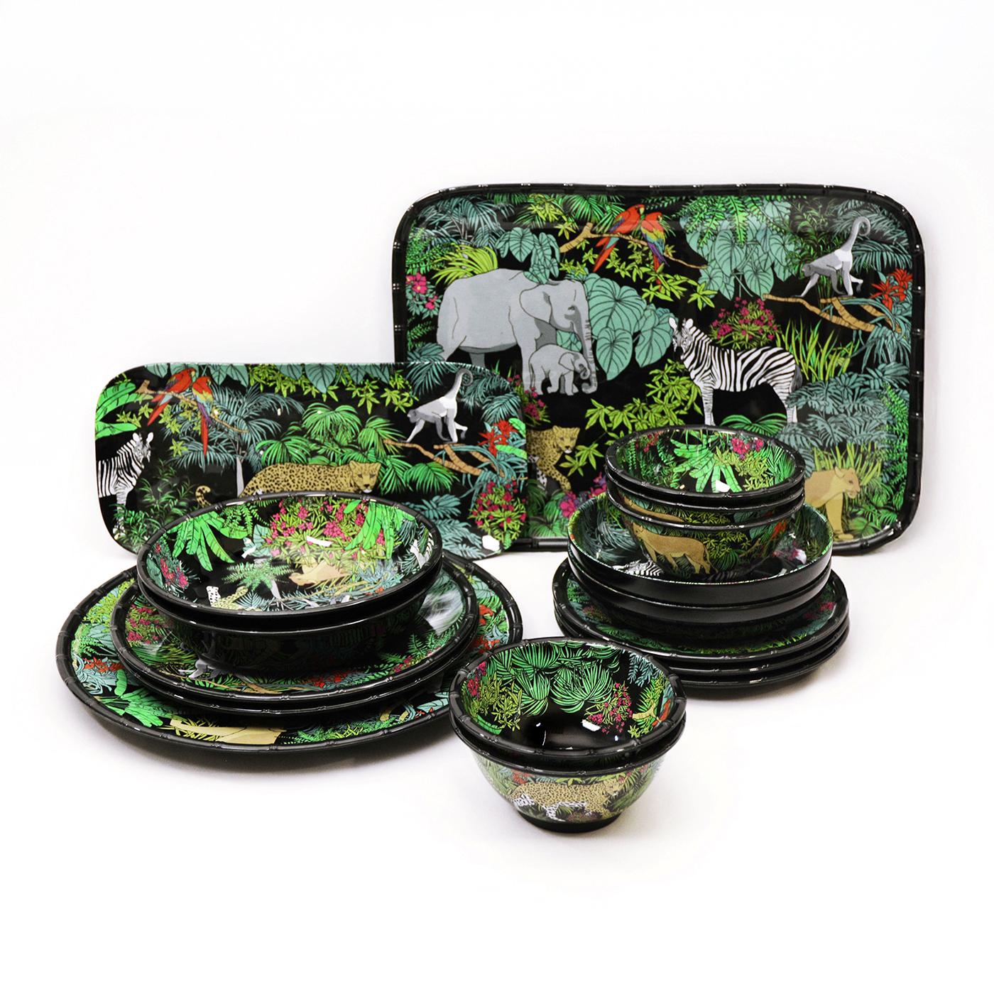 Piatto piano in pura melamina nero - Ø 28 cm