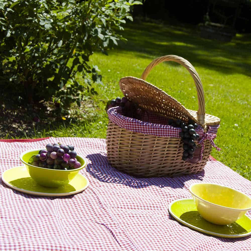Cestino in vimini Campagne vichy rosso