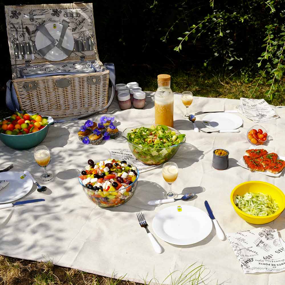 XXL tovaglia da picnic impermeabile Beige - (280 x 140 cm)