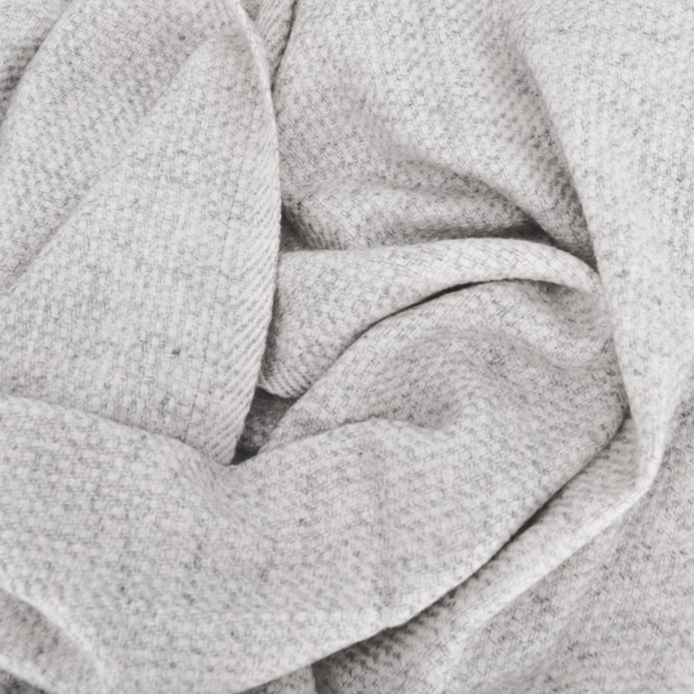 Sciarpa da uomo e donna in cashmere e lana 40 x 190 cm - Grigio argento / Bianco