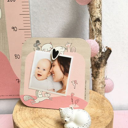 Portafoto da bambino con magnete in legno "Lily il Gattino