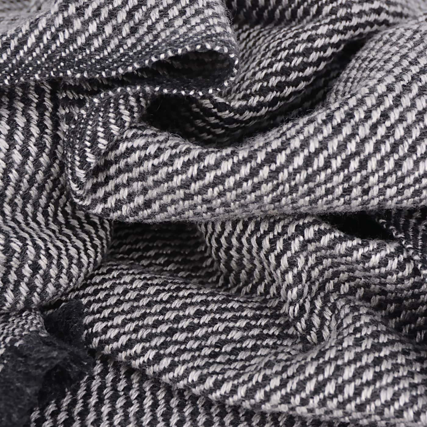 Sciarpa cashmere e lana bicolore Grigio Argentato / Grigio Antracite